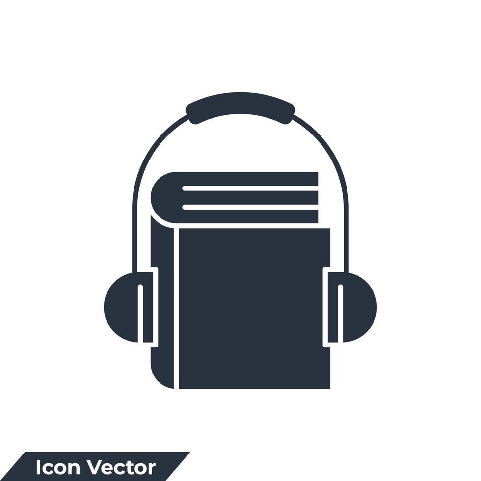 Online education icon logo vector illustration. audio course symbol template for graphic and web design collection