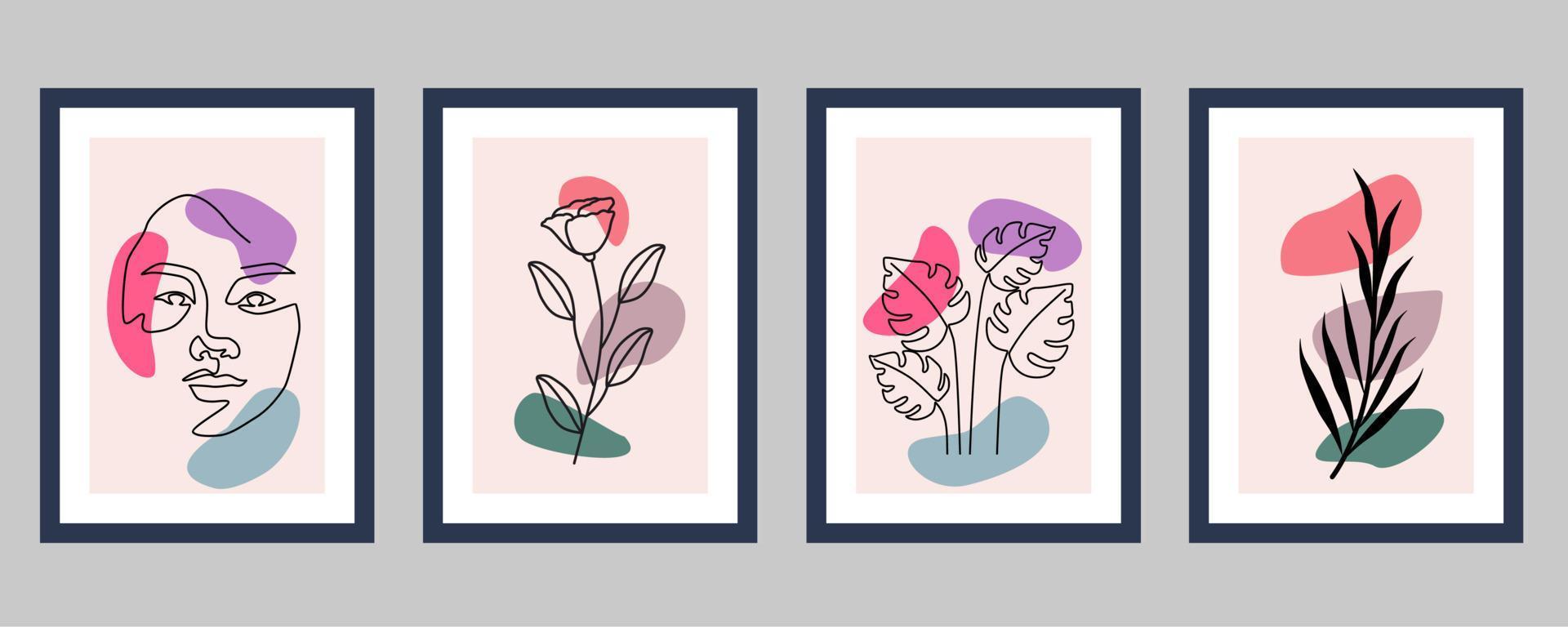 Abstract boho shape set vector