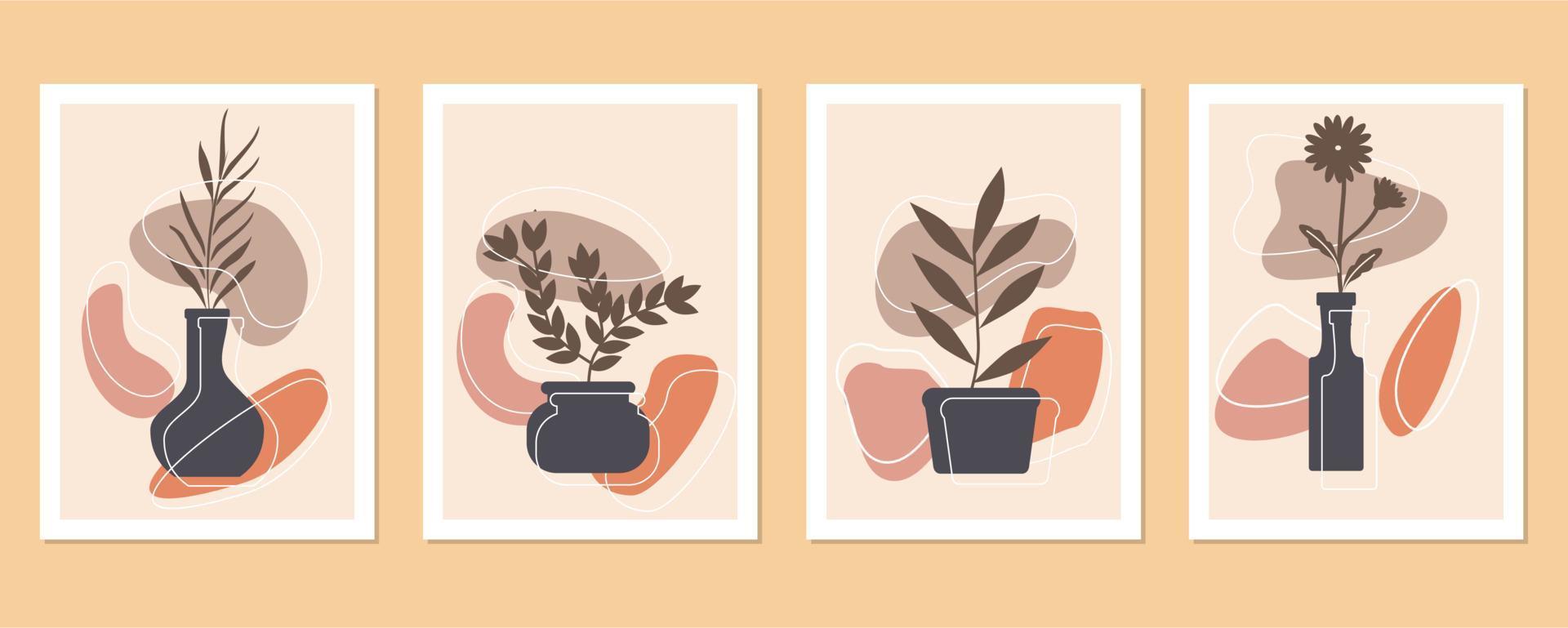 Hand drawn boho covers collection vector