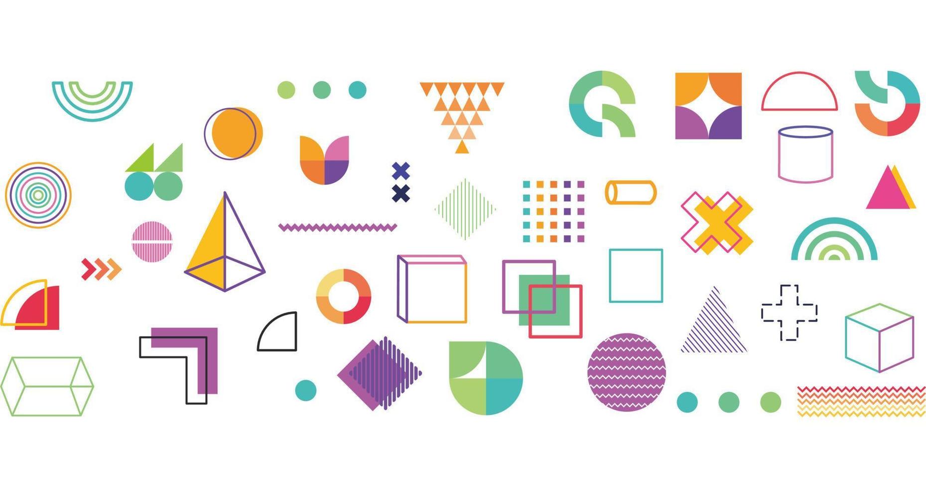 Abstract Bauhaus geometric pattern background vector circle