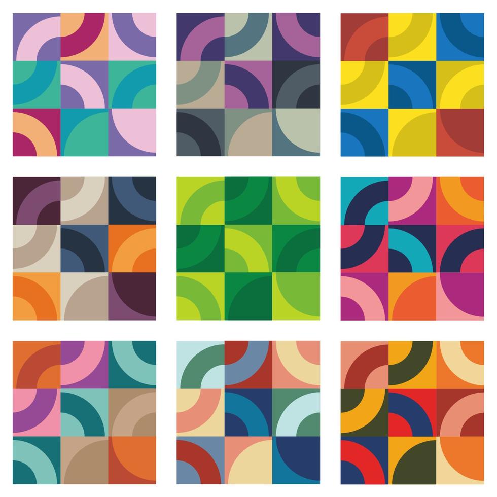 Bauhaus abstract geometric pattern background vector circle collection