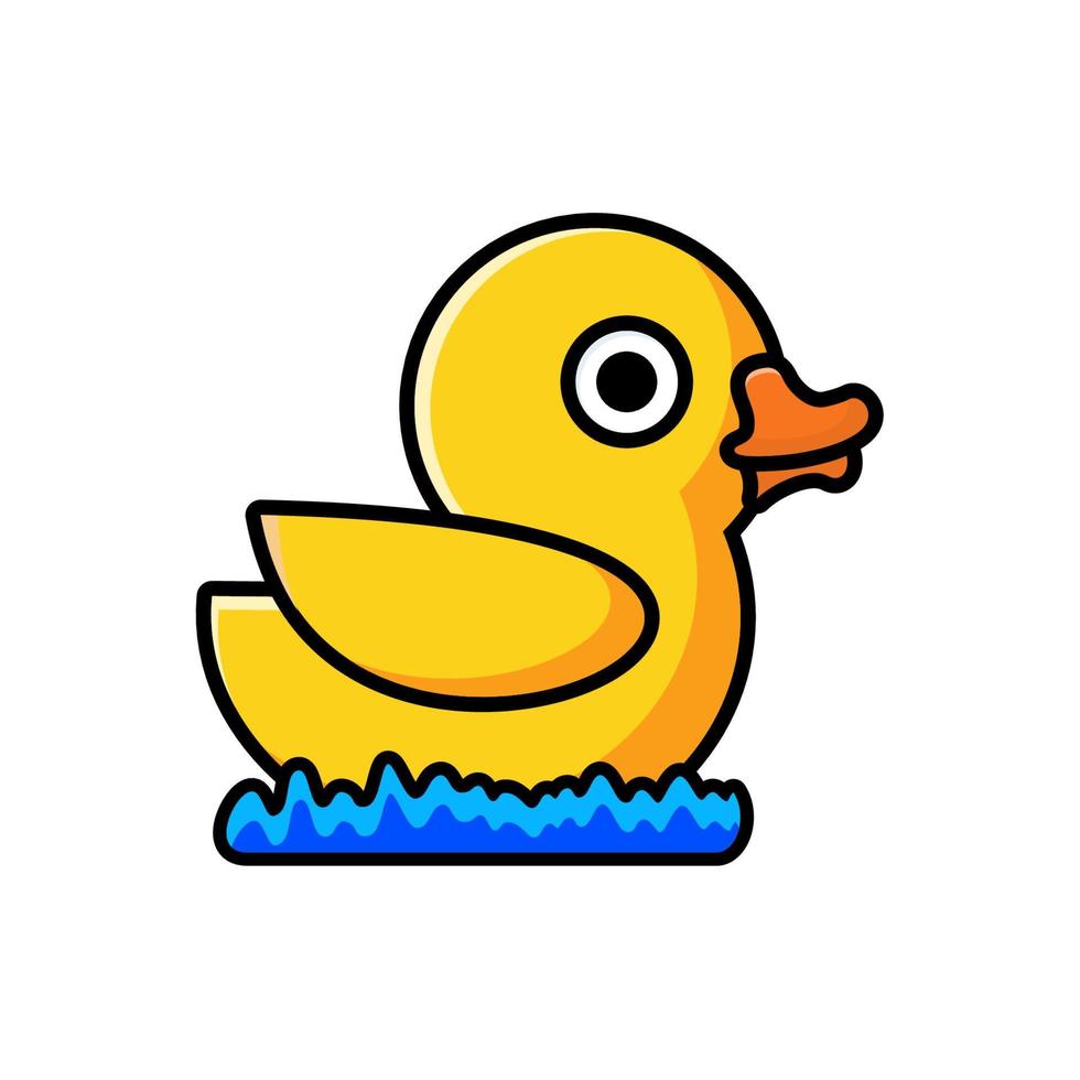 yellow duck character vector