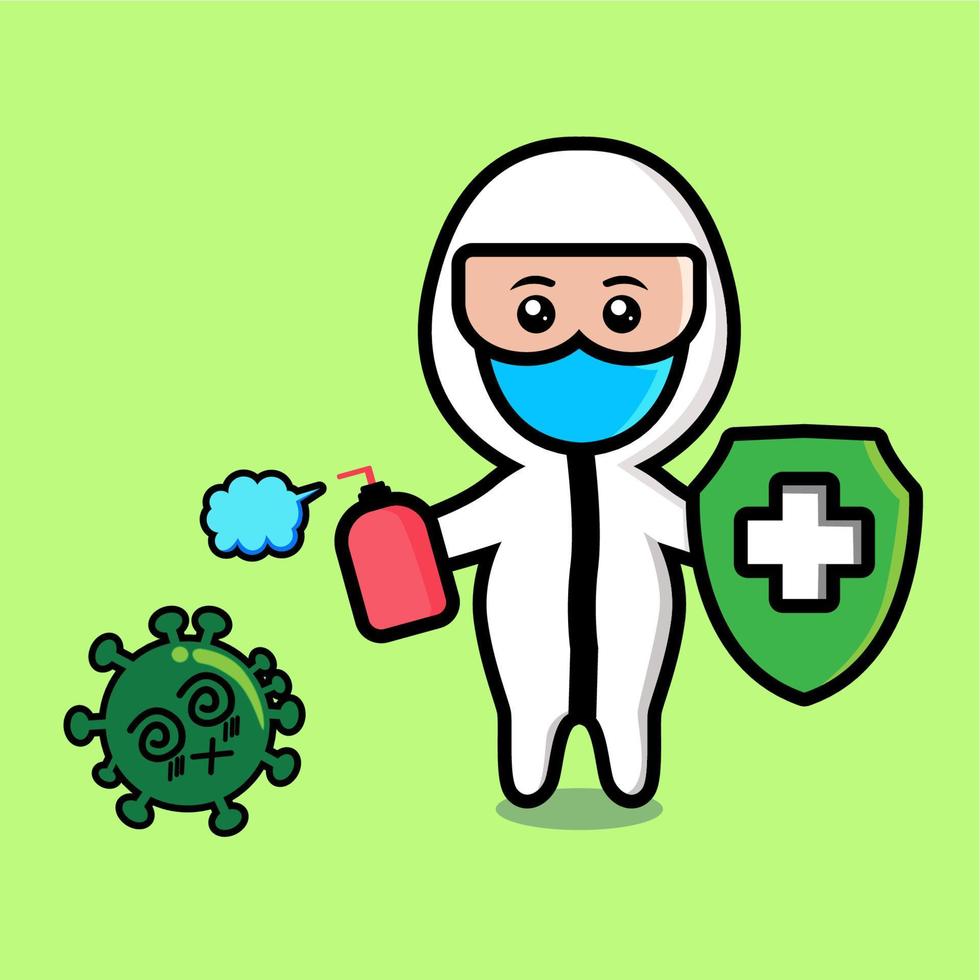 personaje médico de traje quirúrgico vector