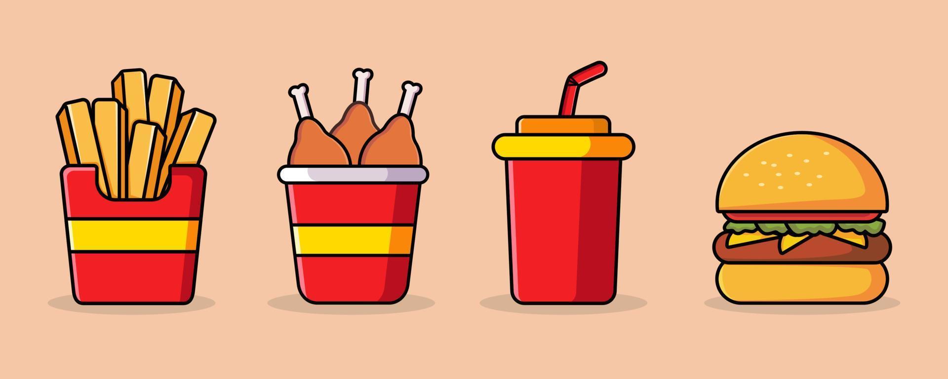 fast food vector set