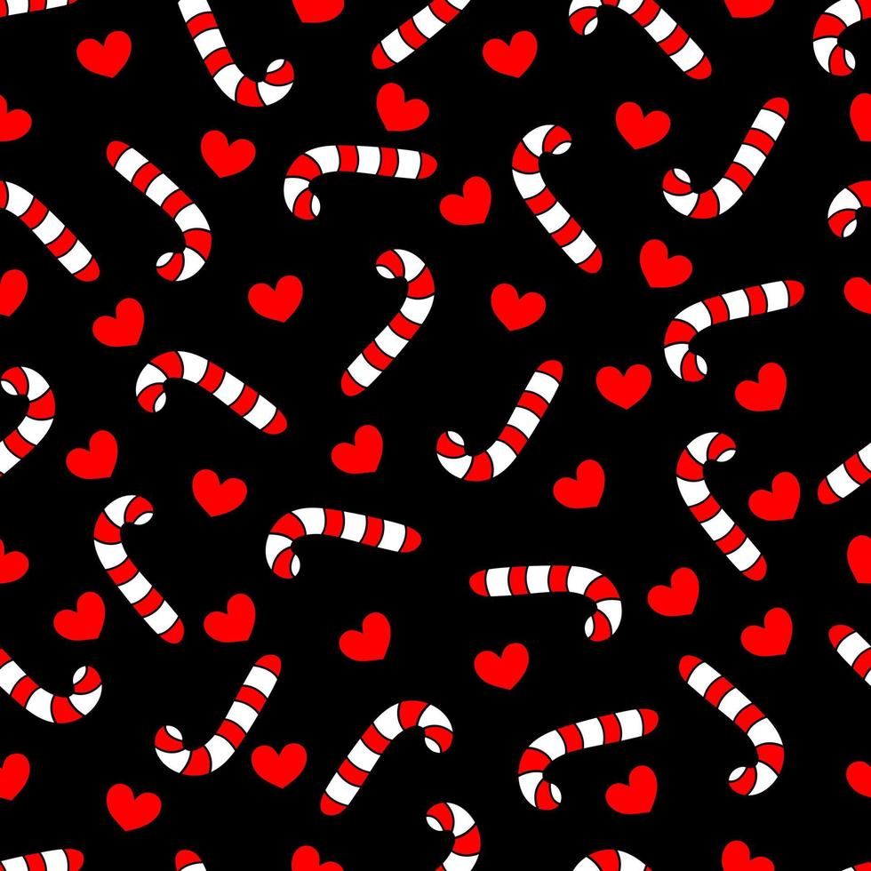 Seamless pattern with Candy Cane. Vector illustration. Christmas background.