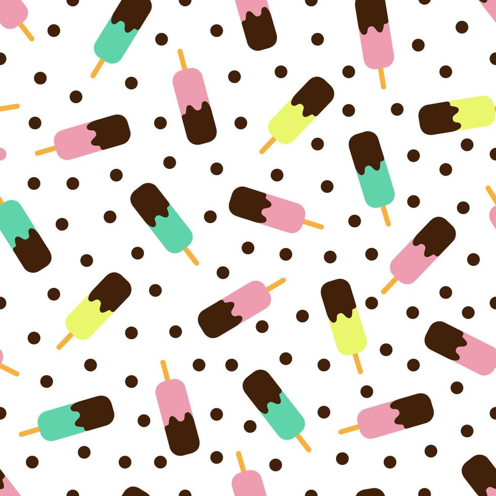 Ice cream seamless pattern. Vector illustration.