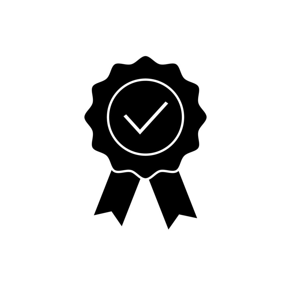 icono de línea de medalla de garantía, símbolo de certificado de garantía vector