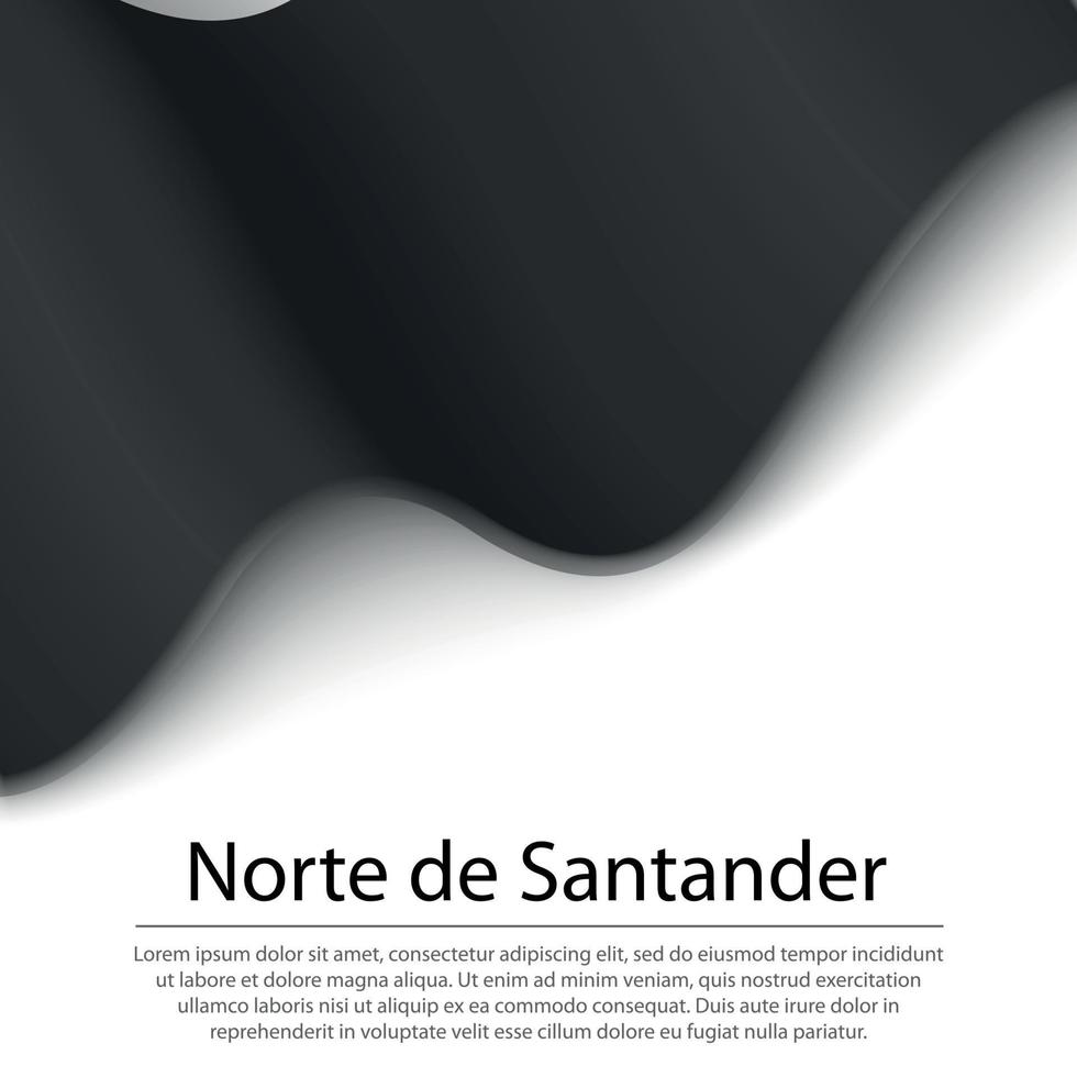 Waving flag of Norte de Santander is a region of Colombia on whi vector