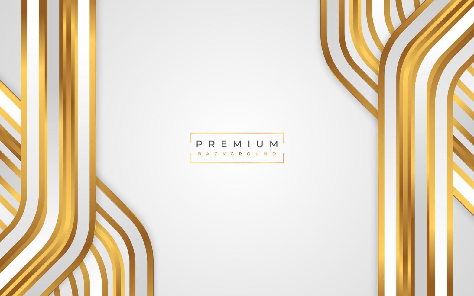 Luxury White and Gold Background with Golden Lines and Paper Cut Style. Premium Gray and Gold Background for Award, Nomination, Ceremony, Formal Invitation or Certificate Design vector