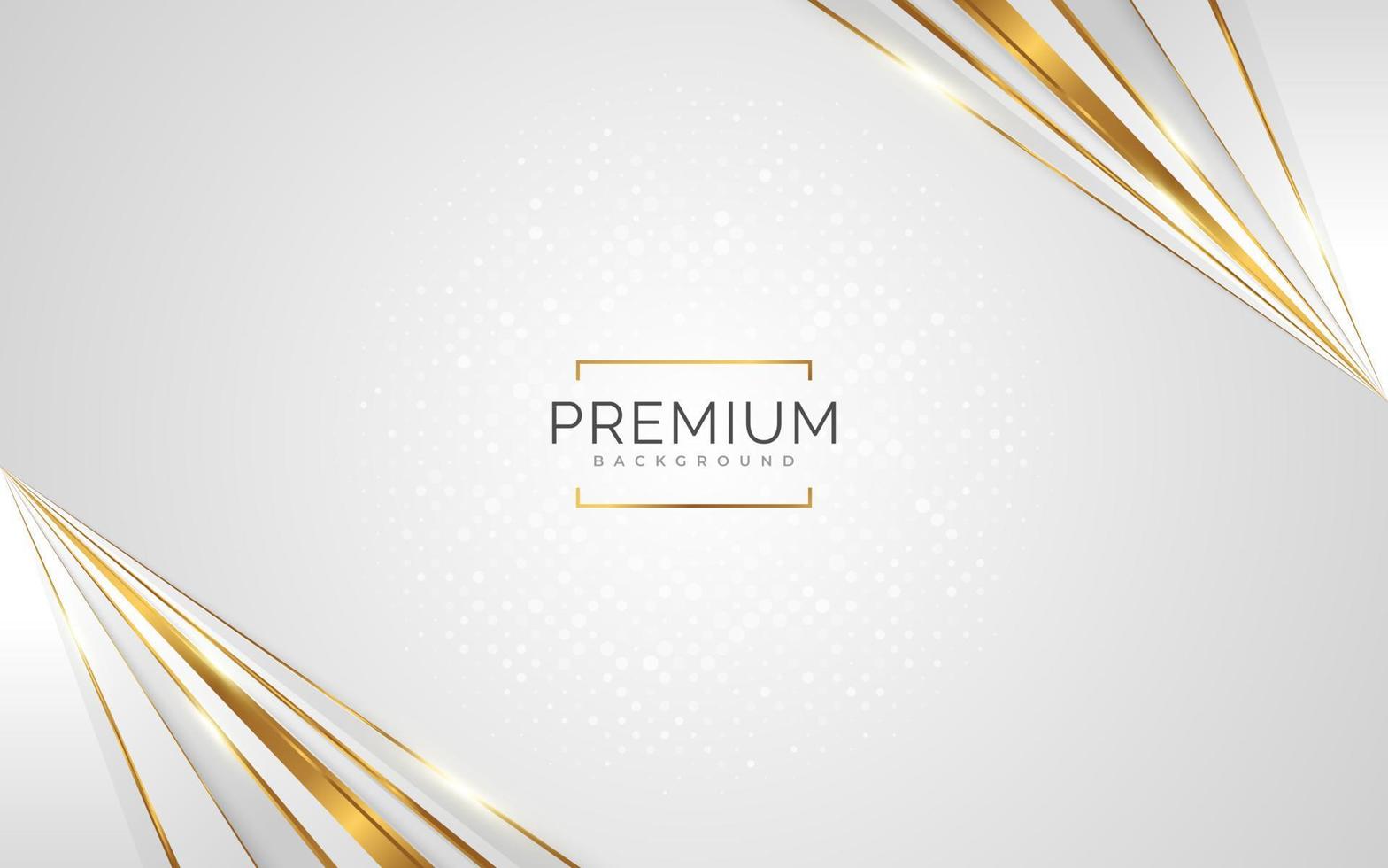 Luxury White and Gold Background with Golden Lines and Paper Cut Style. Premium Gray and Gold Background for Award, Nomination, Ceremony, Formal Invitation or Certificate Design vector