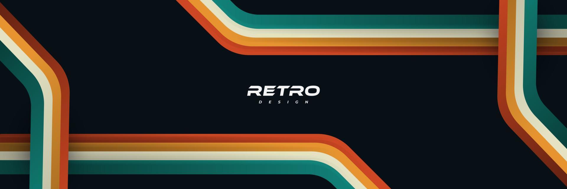 Abstract Retro Background with Colorful Lines. 1970's Background Design vector