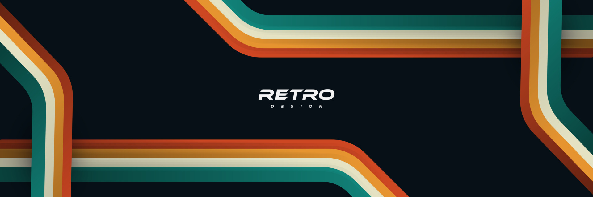 Abstract Retro Background with Colorful Lines. 1970's Background Design