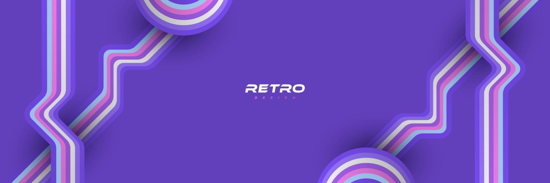 Abstract Retro Background with Colorful Lines. 1970's Background Design vector