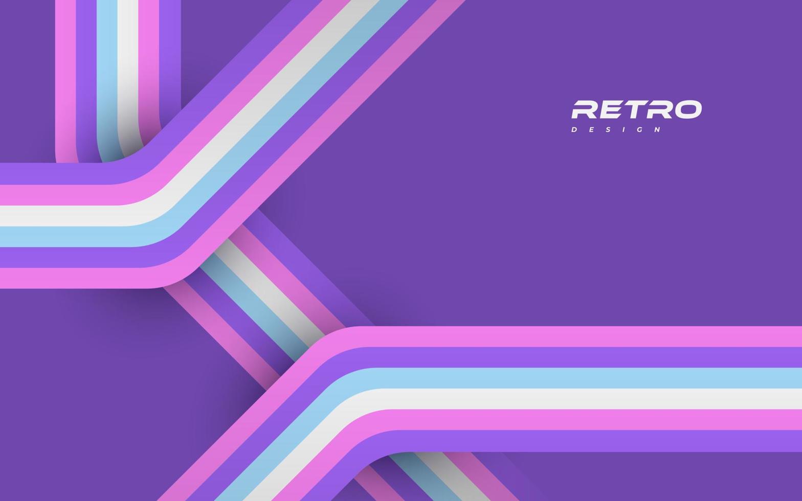 Abstract Retro Background with Colorful Lines. 1970's Background Design vector