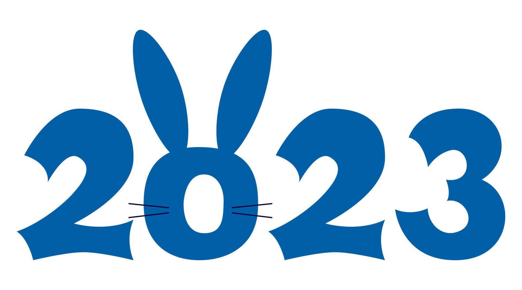 Chinese new year 2023 year of the Rabbit.Christmas symbols for your design.numbers with cute bunny vector