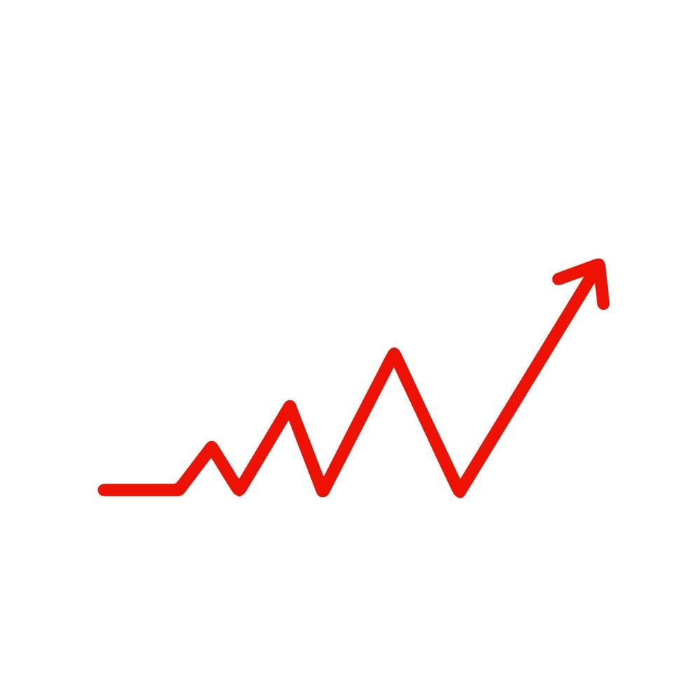 Growing arrow of graph. Statistics and rating. Linear business illustration vector