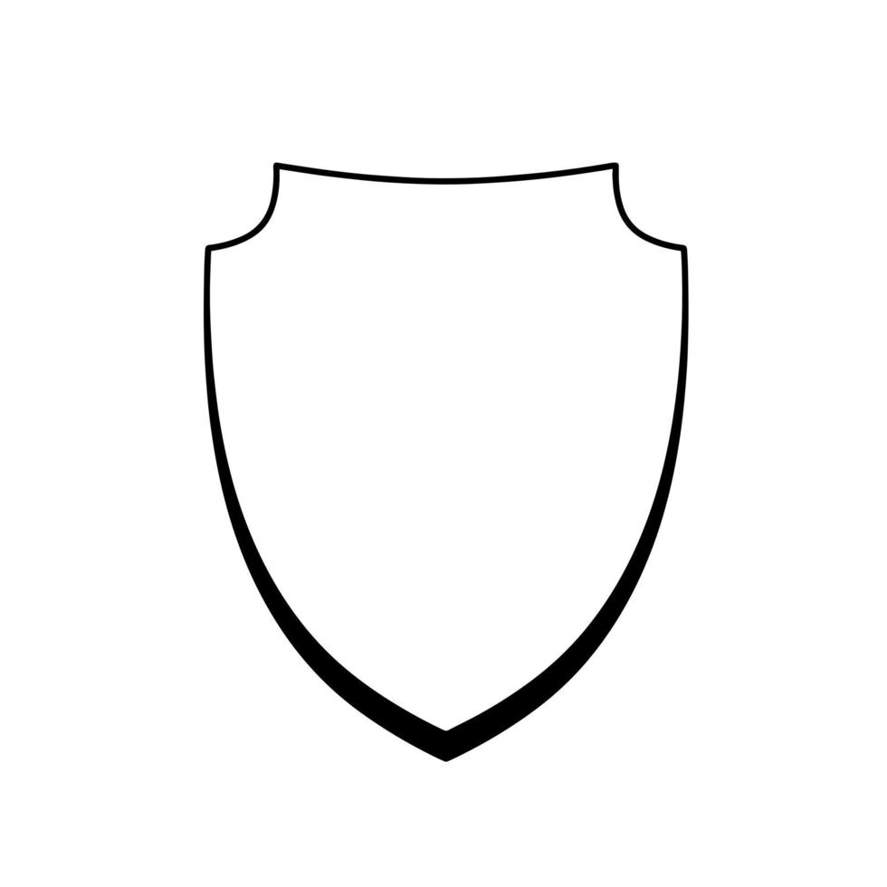 icono de seguridad de escudo negro aislado sobre fondo blanco. protección, seguridad, concepto de seguridad. señal de privacidad de acceso al cortafuegos. vector