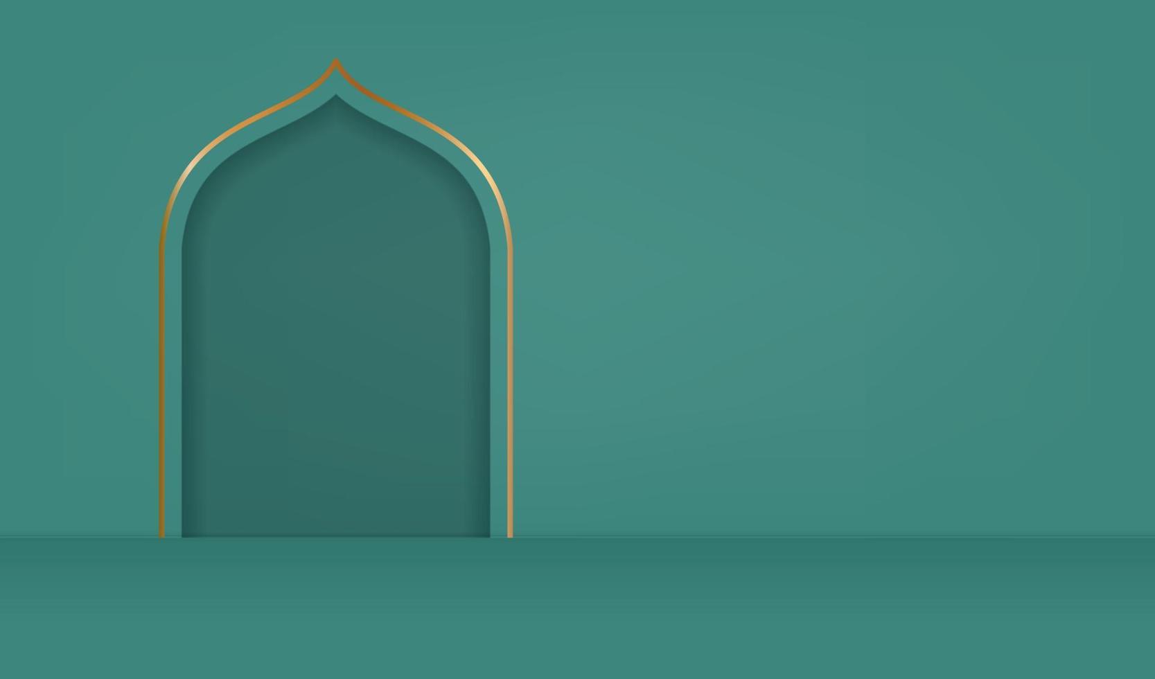 Empty islam style studio room with shadow background template for your design vector