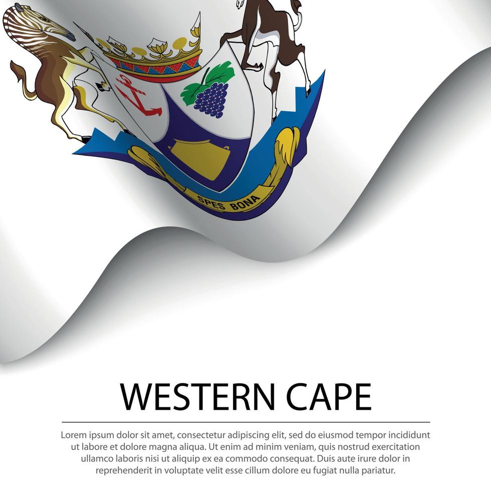 Waving flag of Western Cape is a Province of South Africa on whi vector