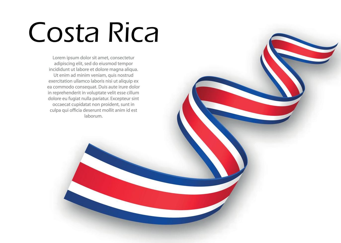 cinta ondeante o pancarta con bandera de costa rica. plantilla para en vector