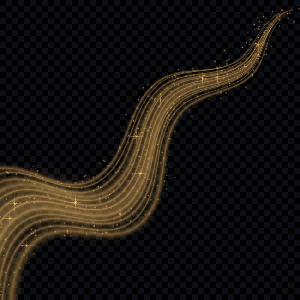 Colorful vector illustration with golden decorative elements over black background.