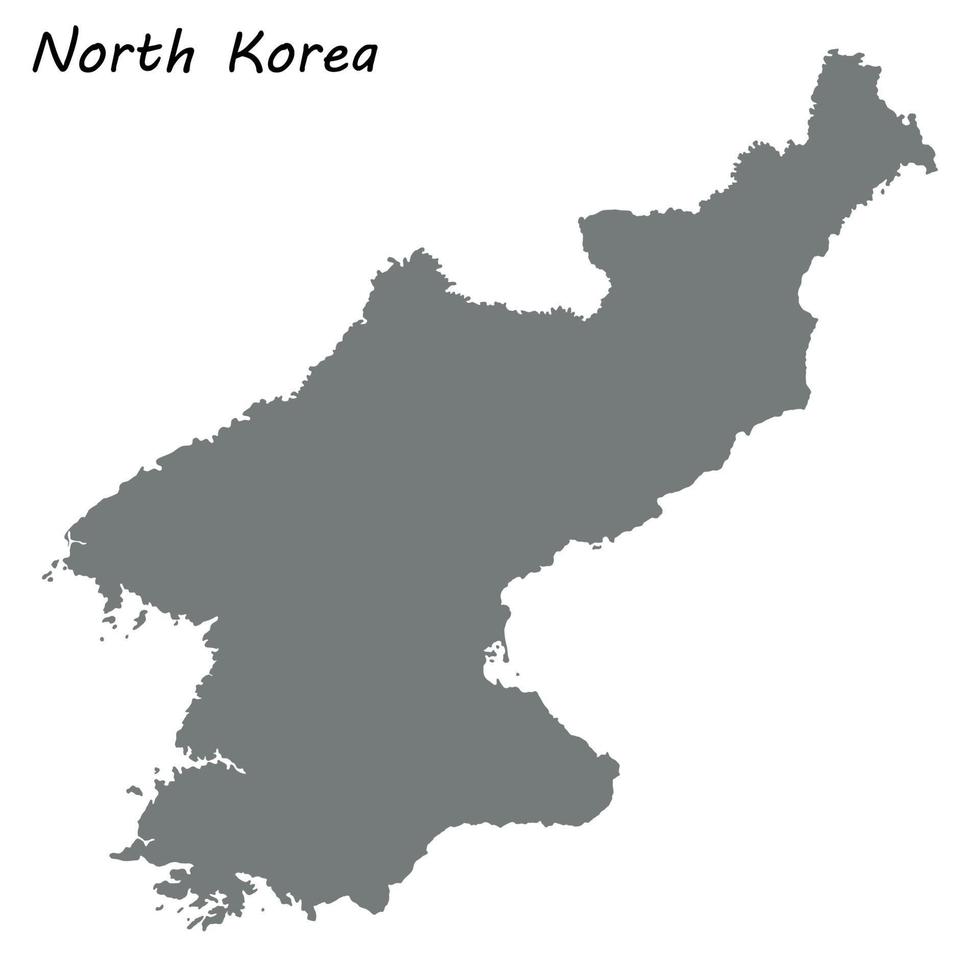 mapa de alta calidad de corea del norte vector