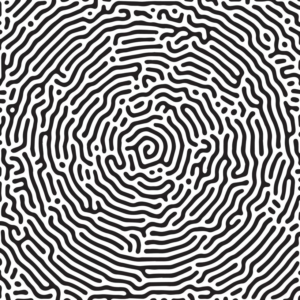 Vector black and white organic rounded lines pattern.