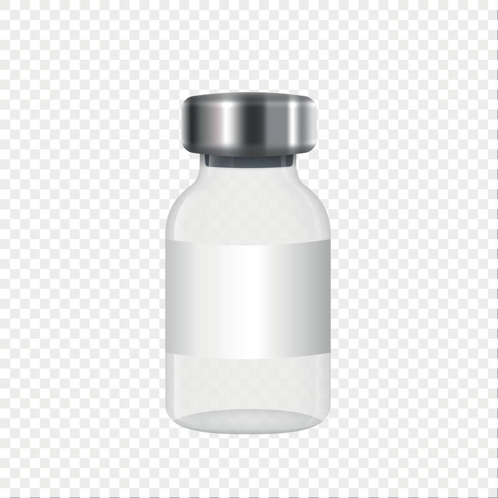 3d Realistic Bottle isolated. Coronavirus Vaccine injection vial for your design vector