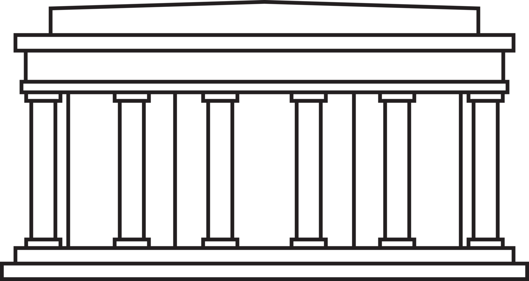 outline drawing of washington dc landmark front elevation view. png