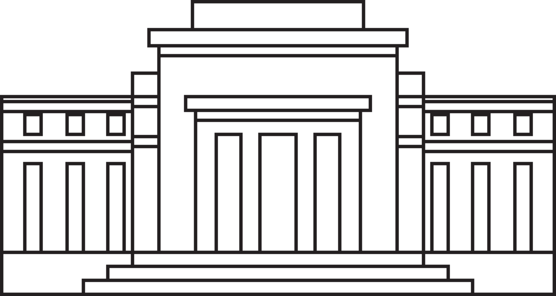 outline drawing of washington dc landmark front elevation view. png