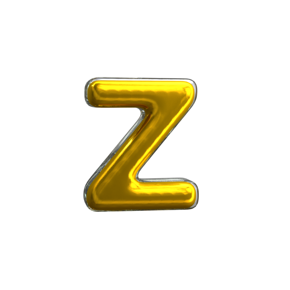 rendu 3d de la lettre jaune mentale z png