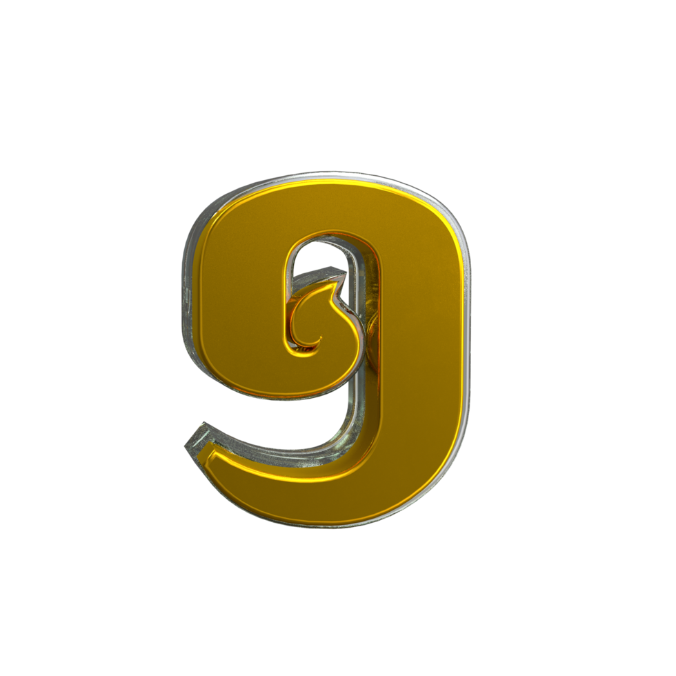 Khmer Number 1 3D Render mental yellow png