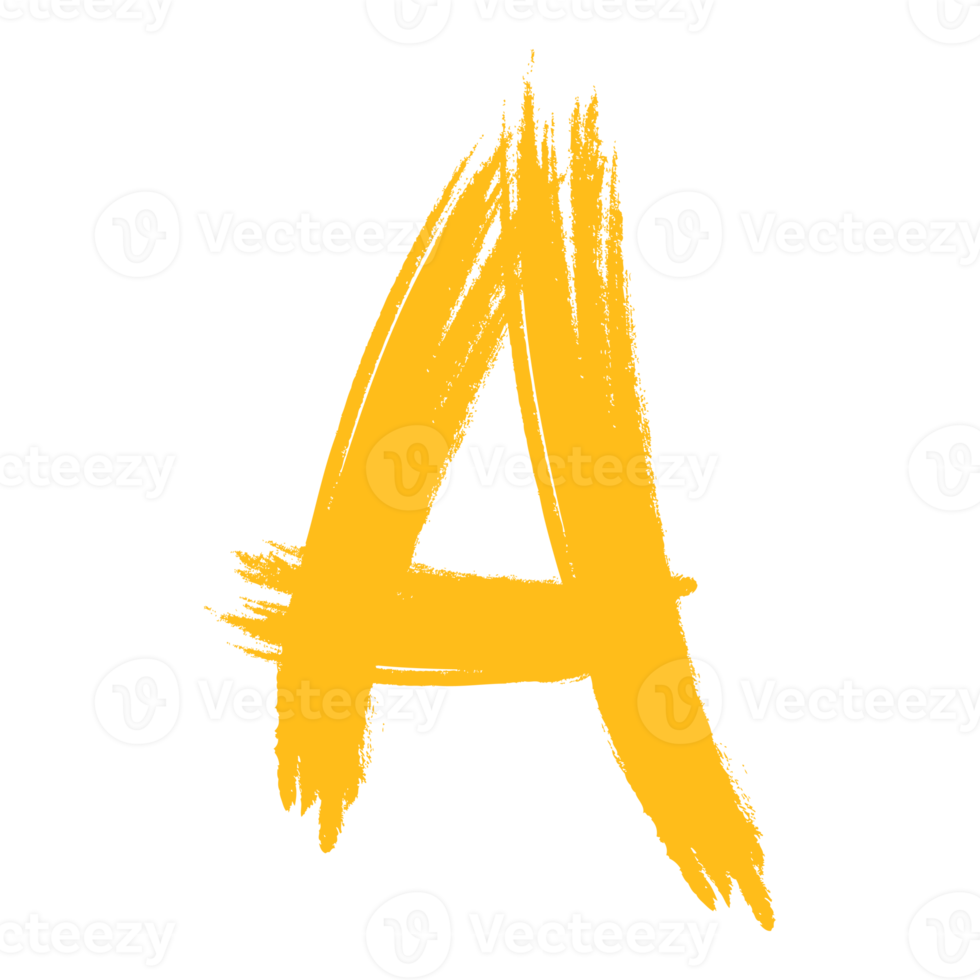 Letter A Alphabet in Brush Style png