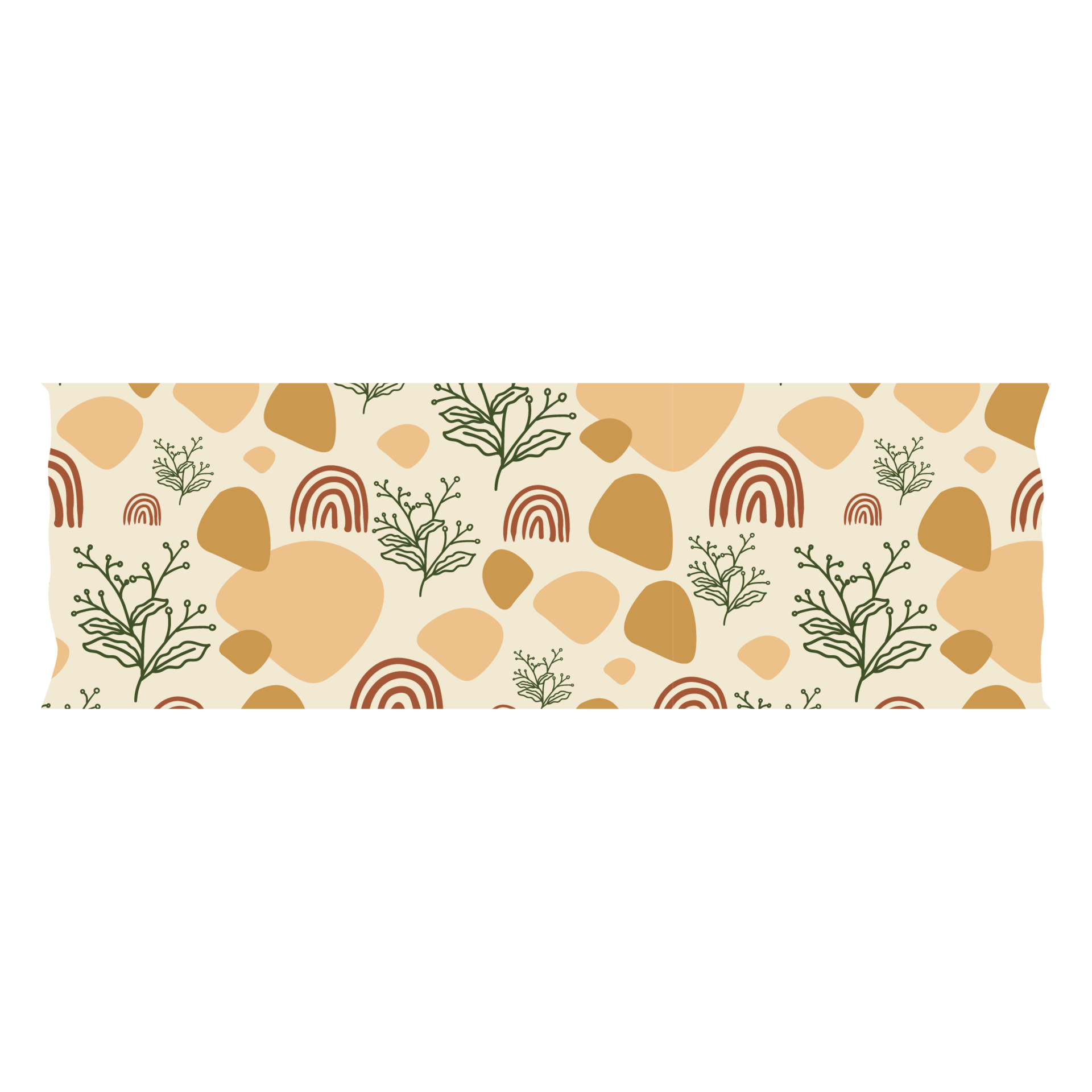 Boho Blob Shape and Floral Pattern Washi Tape 11459270 PNG