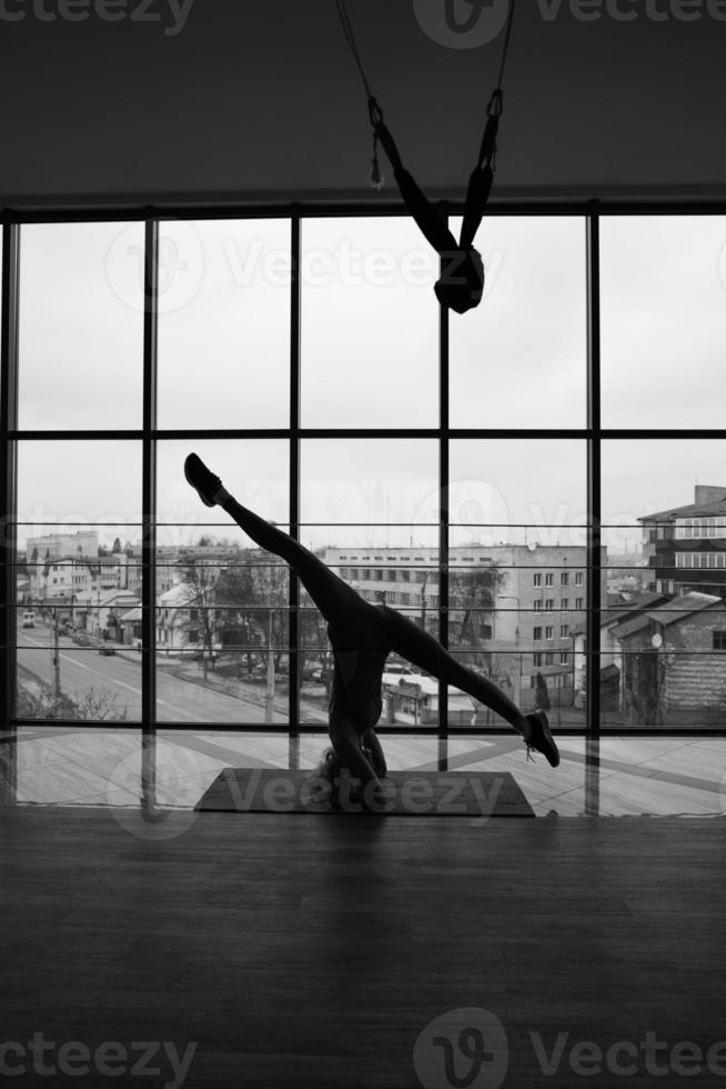 woman doing yoga photo