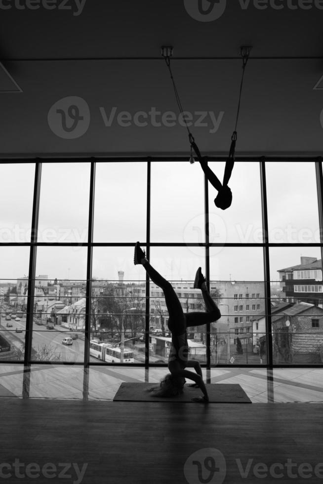 woman doing yoga photo
