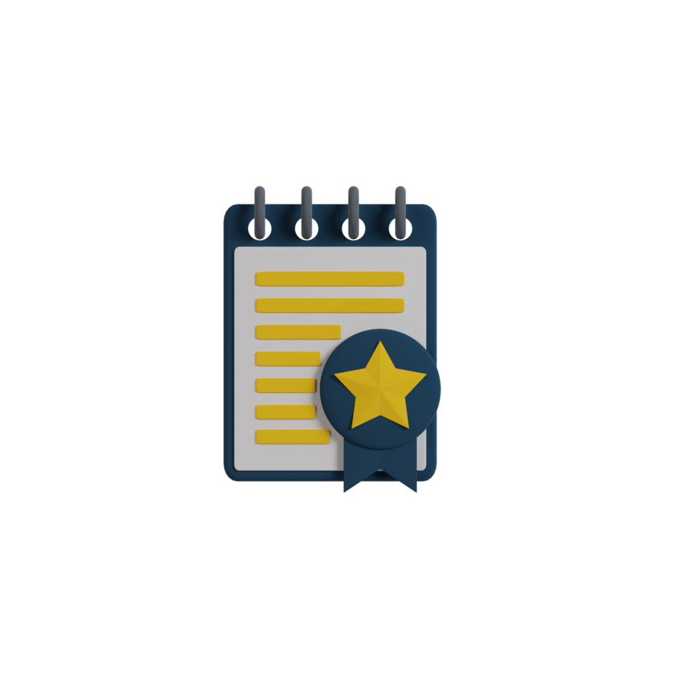 3D Isolated Blue And Yellow School Things png