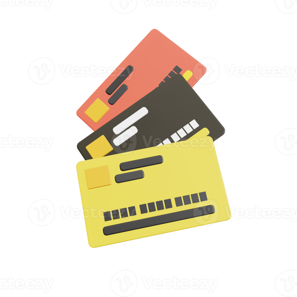 credit card 3d with payment concept png