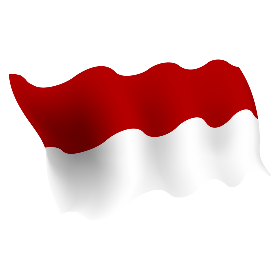 Wavy Indonesian Flag in Transparent png