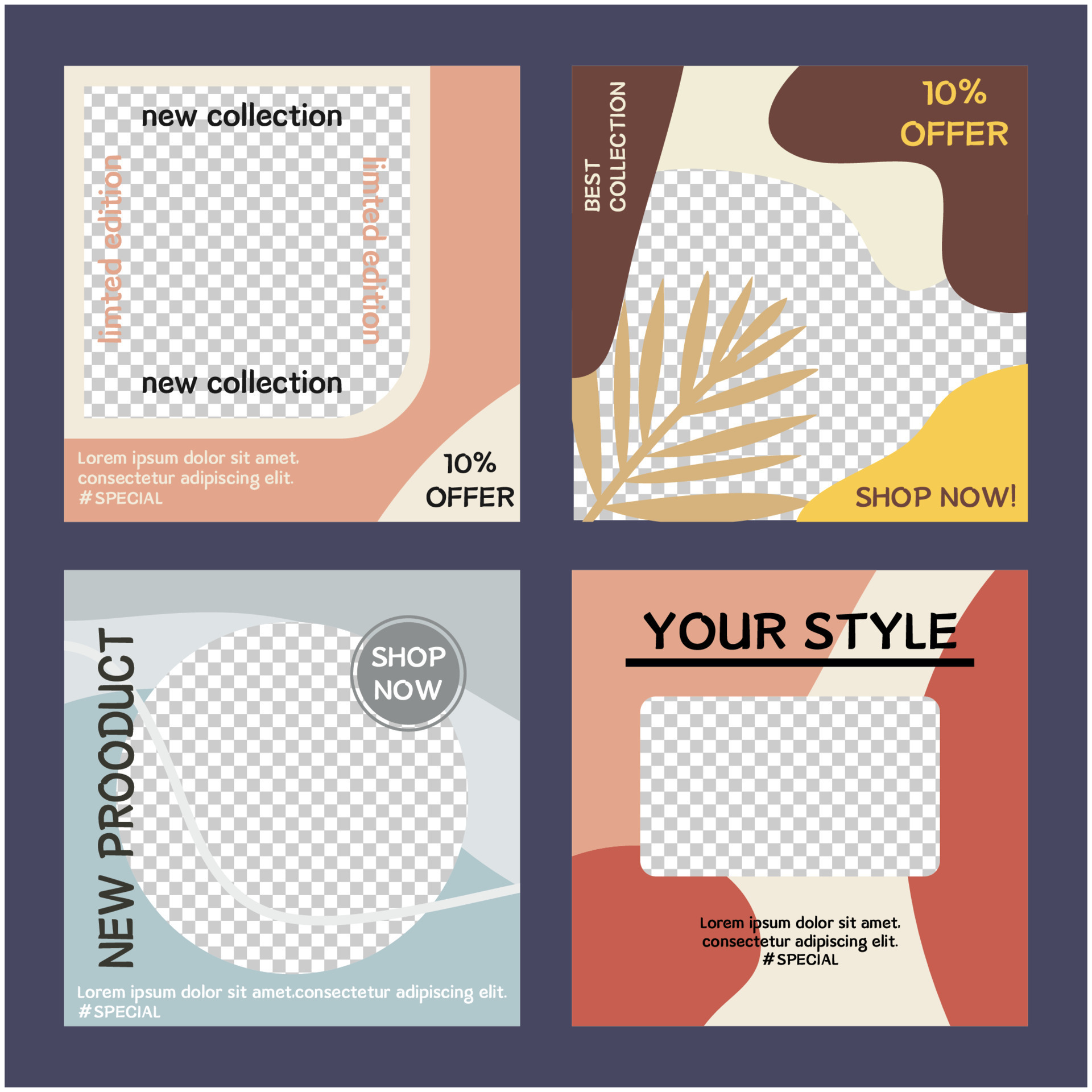 Media post template FEED 11435168 Vector Art at Vecteezy