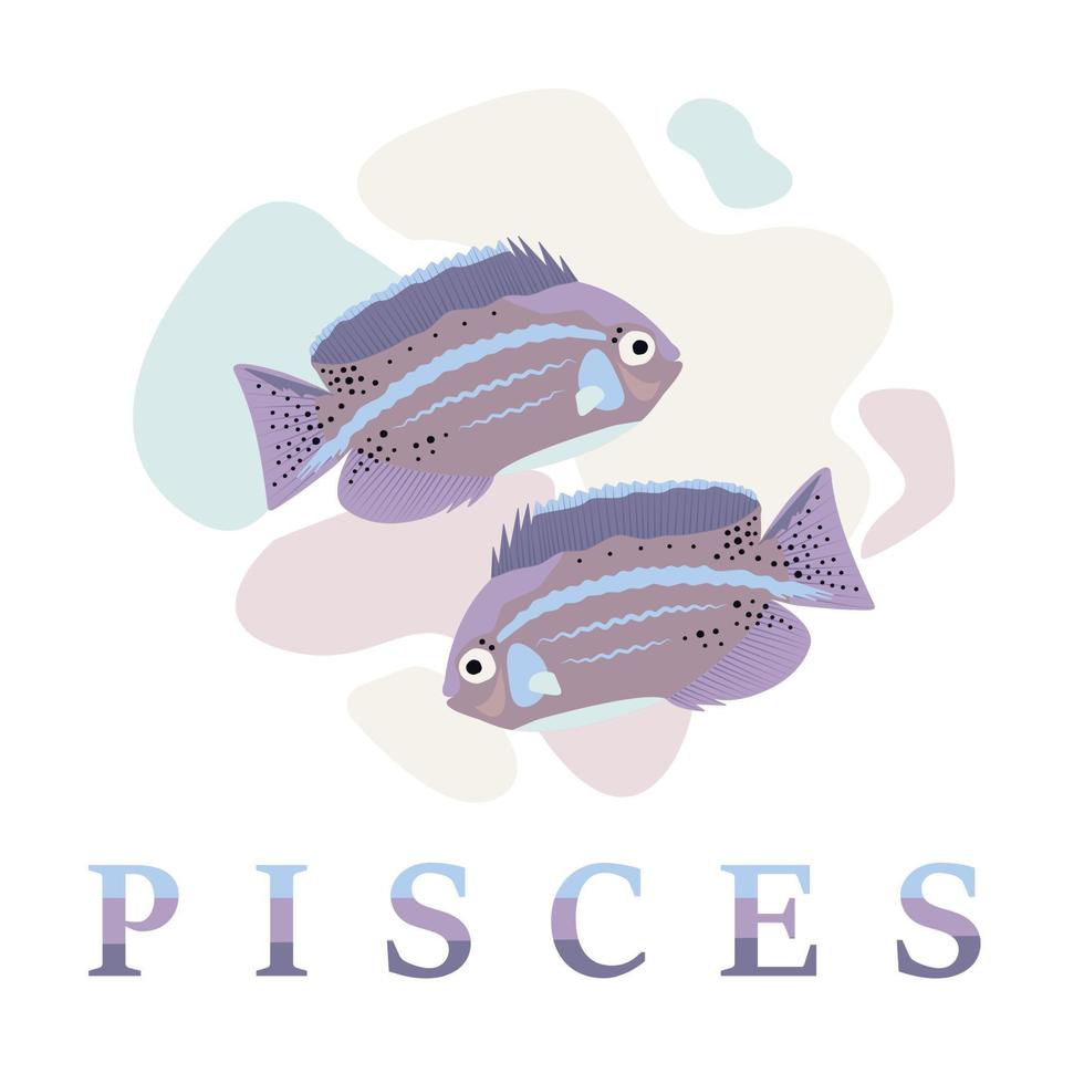 Zodiac sign of Pisces vector