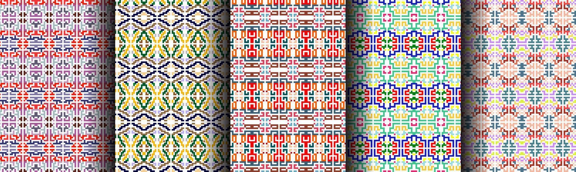 modern plaid ethnic background collection set for business vector