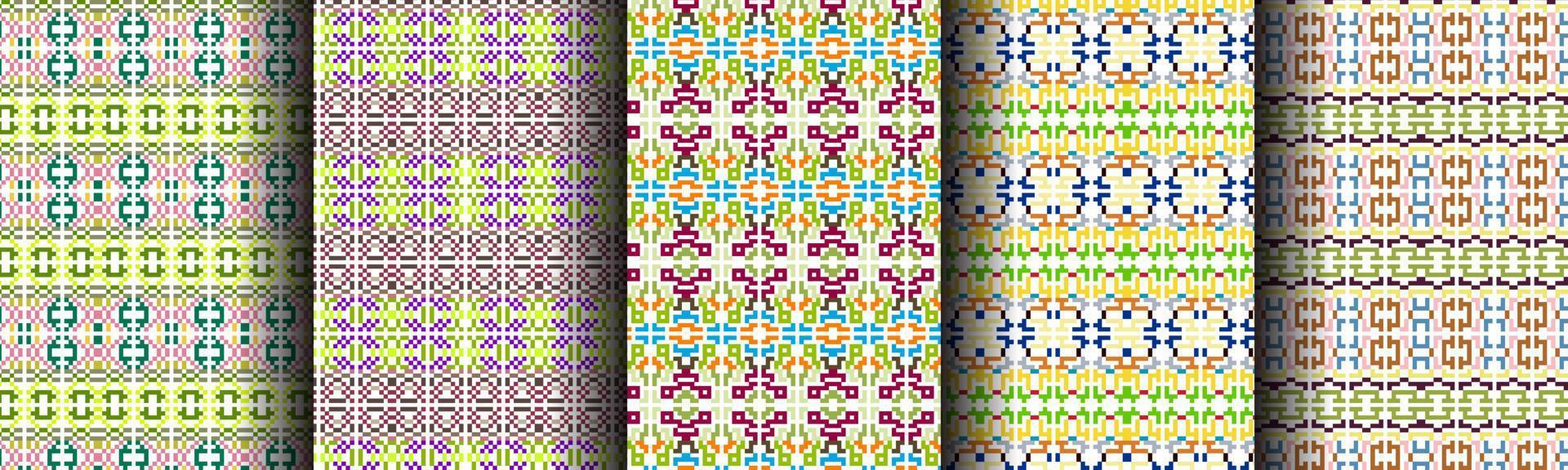modern plaid ethnic background collection set for business vector