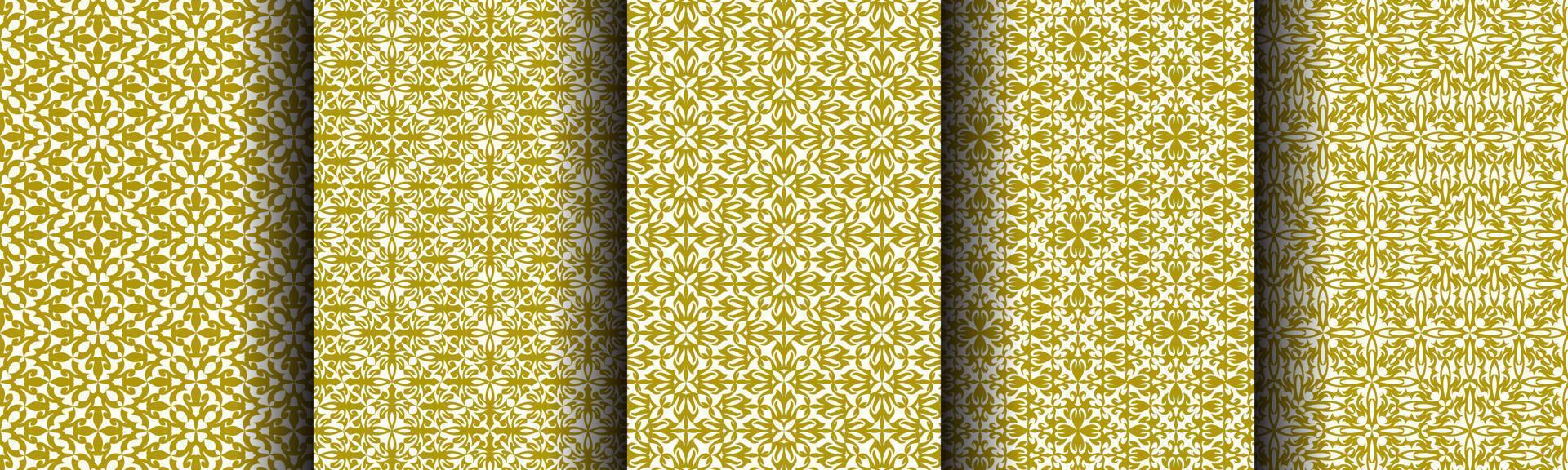 set of ethnic gold abstract background pattern collection for business vector