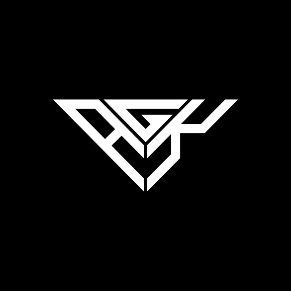 diseño creativo del logotipo de la letra agk con gráfico vectorial, logotipo agk simple y moderno en forma de triángulo. vector