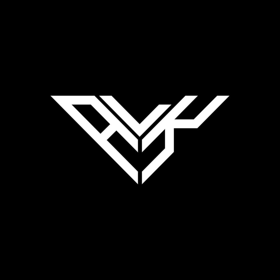 diseño creativo del logotipo de la letra alk con gráfico vectorial, logotipo alk simple y moderno en forma de triángulo. vector
