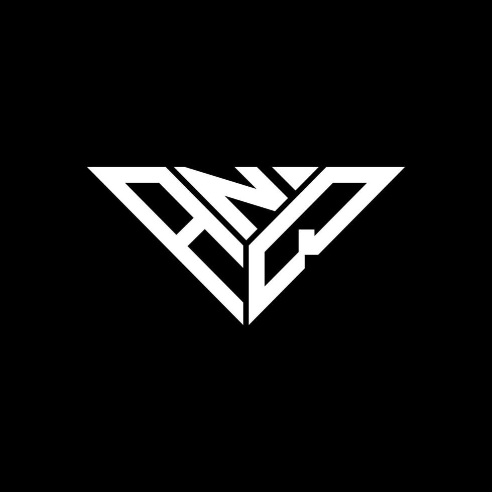 diseño creativo del logotipo de la letra anq con gráfico vectorial, logotipo anq simple y moderno en forma de triángulo. vector