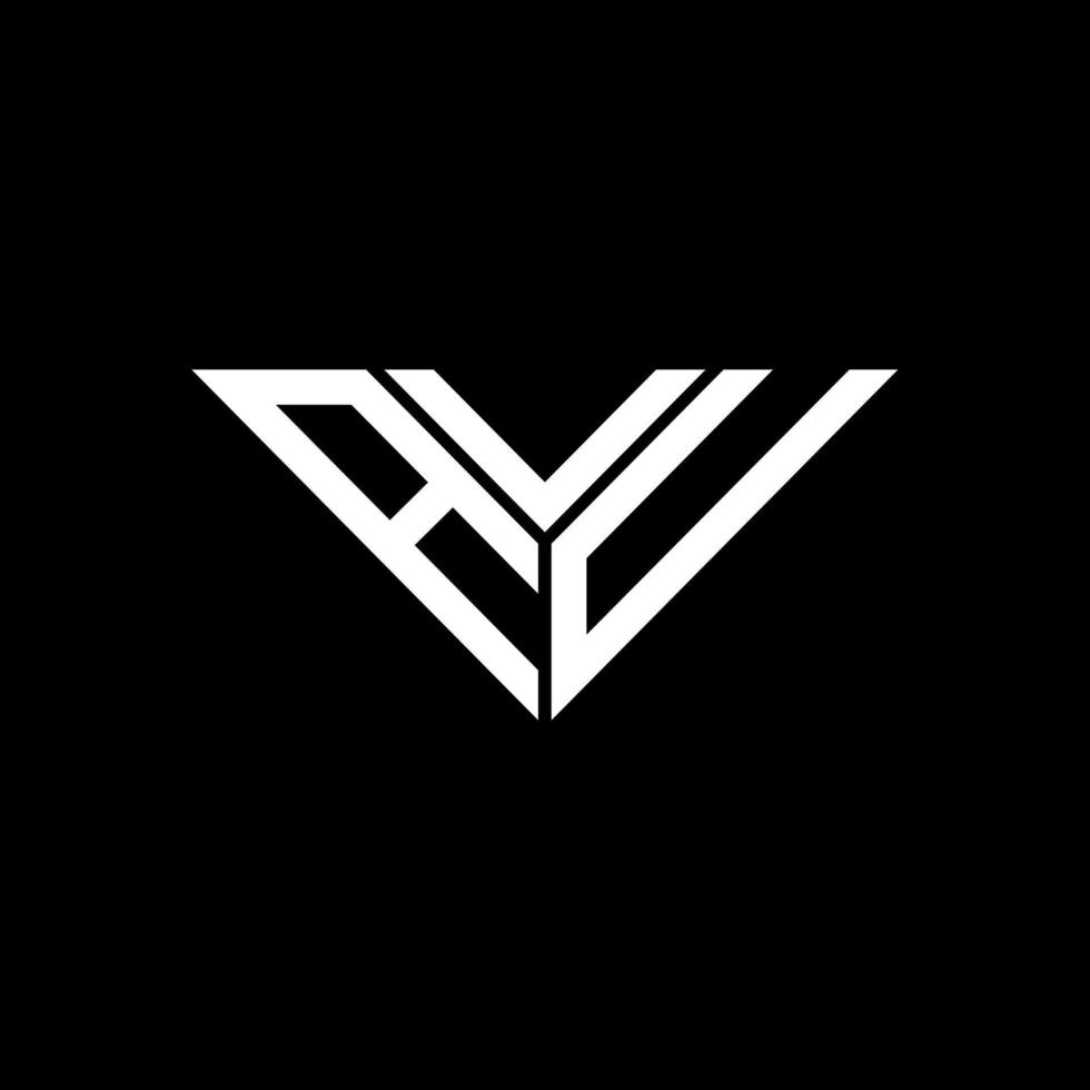 diseño creativo del logotipo de la letra avu con gráfico vectorial, logotipo simple y moderno de avu en forma de triángulo. vector