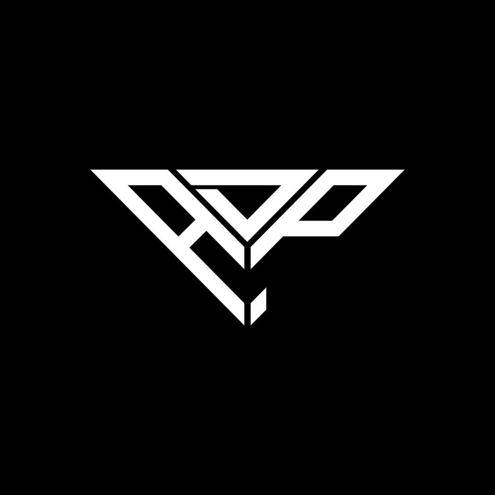 diseño creativo del logotipo de la letra adp con gráfico vectorial, logotipo adp simple y moderno en forma de triángulo. vector