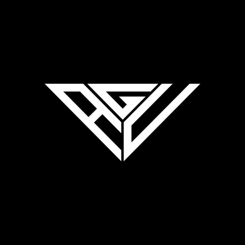 diseño creativo del logotipo de la letra agu con gráfico vectorial, logotipo simple y moderno de agu en forma de triángulo. vector